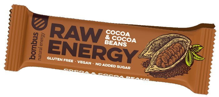 Batoane BOMBUS Raw energy - Cocoa beans50g