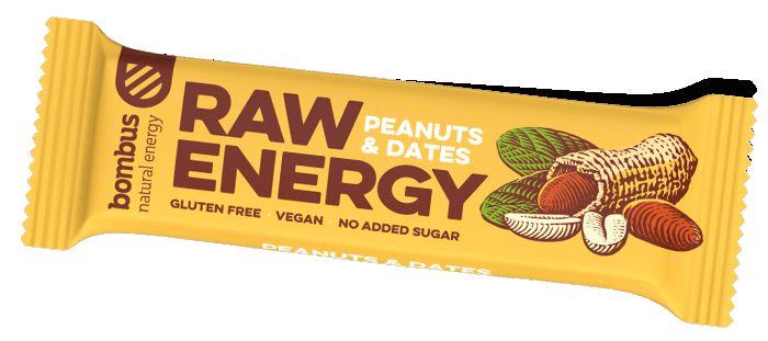 Batoane BOMBUS Raw energy - Peanuts+Dates 50g