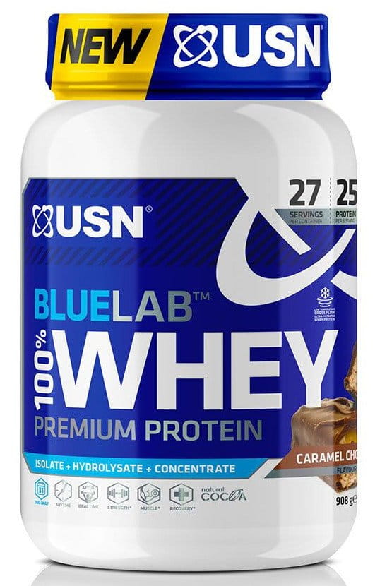 Proteine ​​din zer pudră USN 100% Premium BlueLab 908g căpșuni
