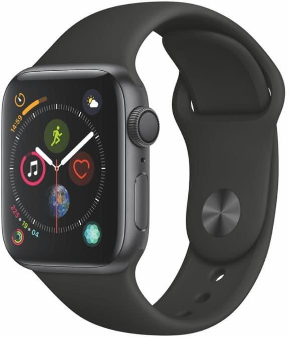Ceas Apple Watch Series 4 GPS, 40mm Space Grey Aluminium Case with Black Sport Band