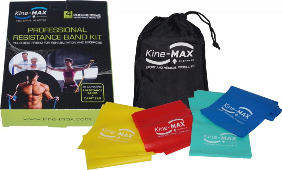 Benzi elastice Kine-MAX Professional Resistance Band Kit - Level 1-4